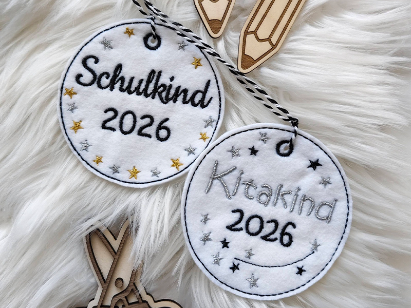 Schulkind Kitakind Anhänger - ITH-Stickdatei